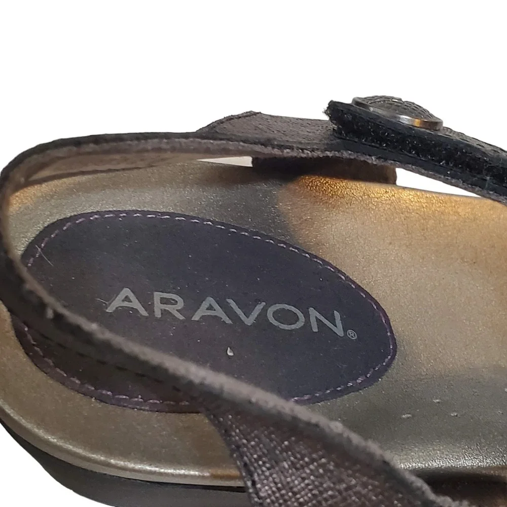 Aravon Rockport Standon‎ T Bar Metallic Size 11/42.5 Sandals CH0417 Adjustable